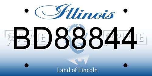 BD88844 Illinois License Plate