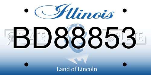 BD88853 Illinois License Plate