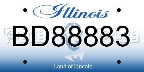 BD88883 Illinois License Plate