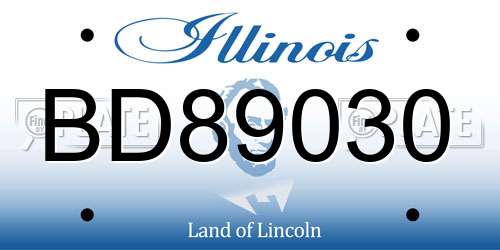 BD89030 Illinois License Plate