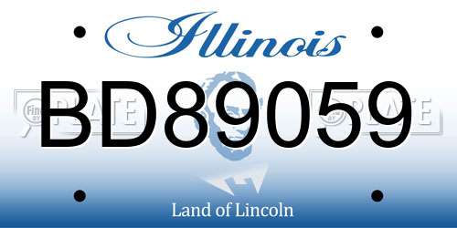 BD89059 Illinois License Plate