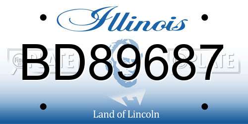 BD89687 Illinois License Plate