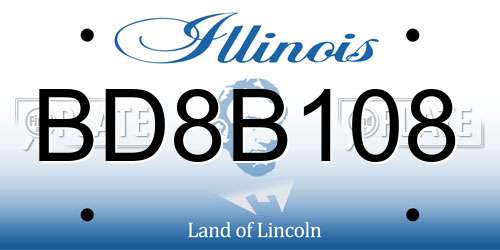 BD8B108 Illinois License Plate