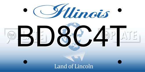 BD8C4T Illinois License Plate