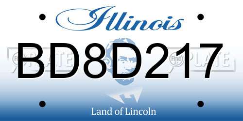 BD8D217 Illinois License Plate
