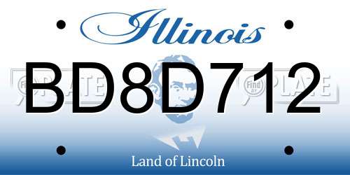 BD8D712 Illinois License Plate