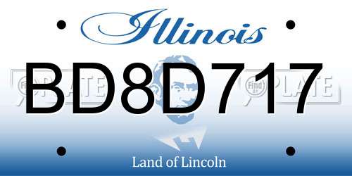 BD8D717 Illinois License Plate