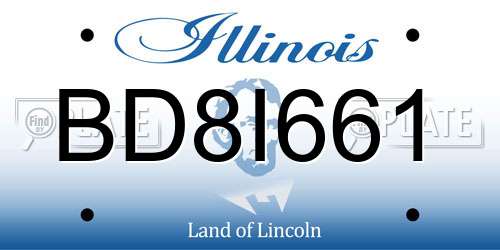 BD8I661 Illinois License Plate