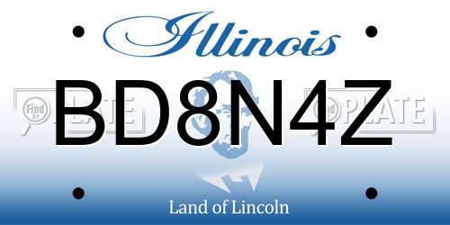 BD8N4Z Illinois License Plate