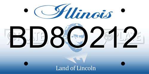 BD8O212 Illinois License Plate