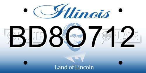 BD8O712 Illinois License Plate