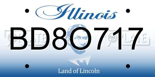 BD8O717 Illinois License Plate