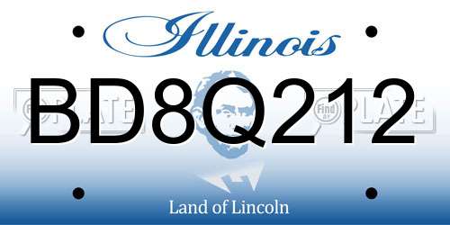 BD8Q212 Illinois License Plate