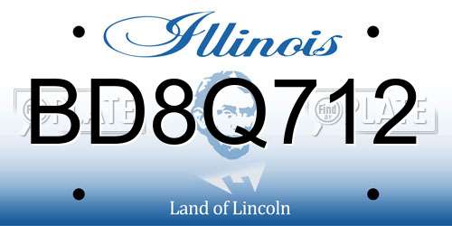 BD8Q712 Illinois License Plate