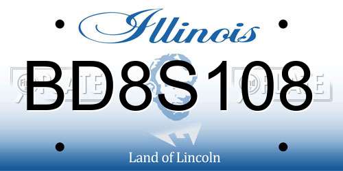 BD8S108 Illinois License Plate