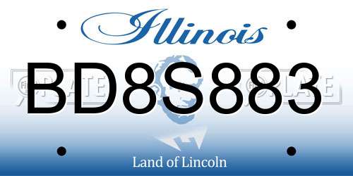 BD8S883 Illinois License Plate