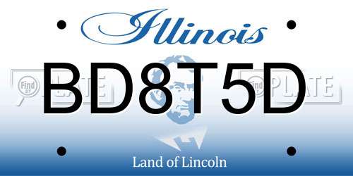 BD8T5D Illinois License Plate