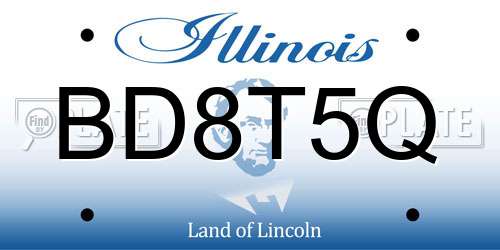 BD8T5Q Illinois License Plate