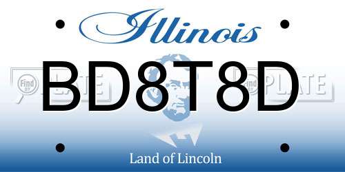 BD8T8D Illinois License Plate