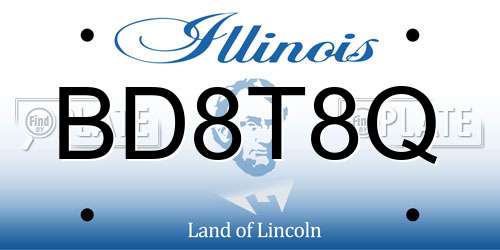 BD8T8Q Illinois License Plate