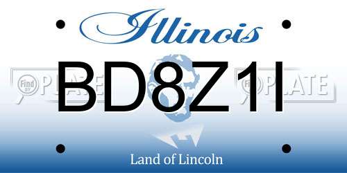 BD8Z1I Illinois License Plate