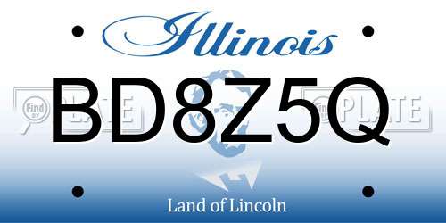 BD8Z5Q Illinois License Plate