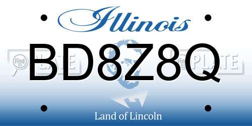 BD8Z8Q Illinois License Plate