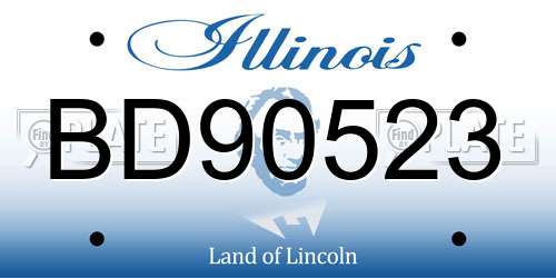 BD90523 Illinois License Plate
