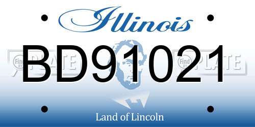 BD91021 Illinois License Plate