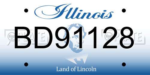 BD91128 Illinois License Plate