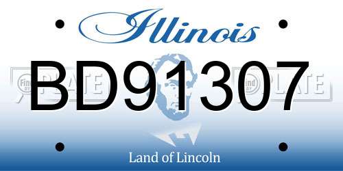 BD91307 Illinois License Plate