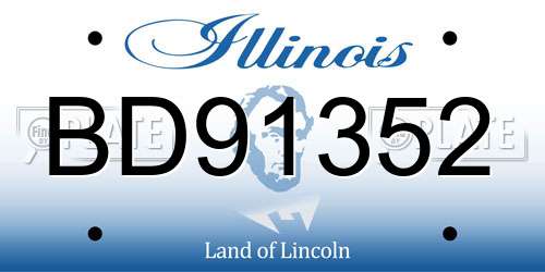 BD91352 Illinois License Plate