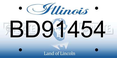 BD91454 Illinois License Plate
