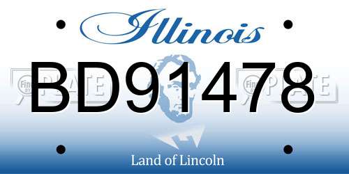 BD91478 Illinois License Plate
