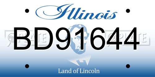 BD91644 Illinois License Plate
