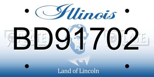 BD91702 Illinois License Plate