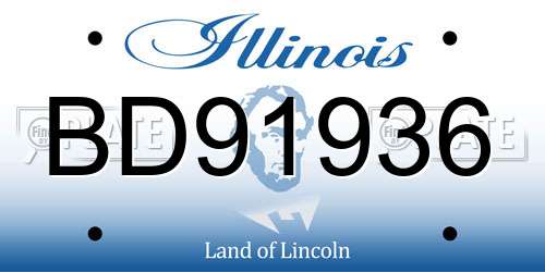 BD91936 Illinois License Plate