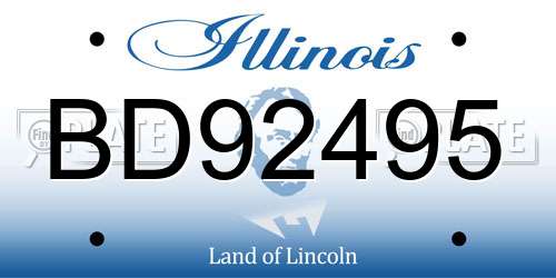 BD92495 Illinois License Plate