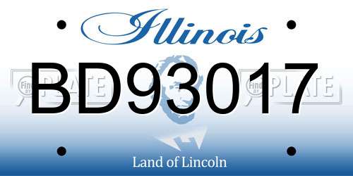BD93017 Illinois License Plate