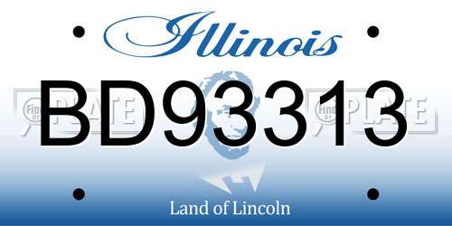 BD93313 Illinois License Plate