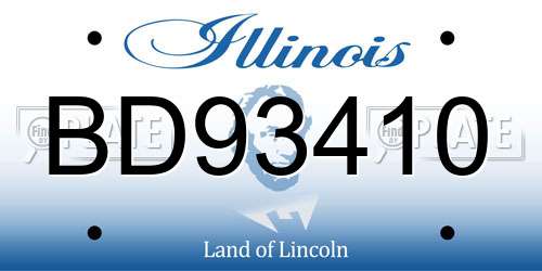 BD93410 Illinois License Plate
