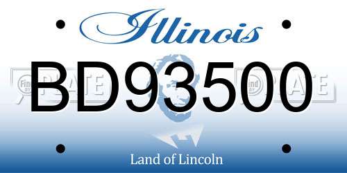 BD93500 Illinois License Plate