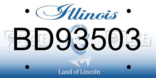 BD93503 Illinois License Plate