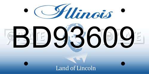 BD93609 Illinois License Plate