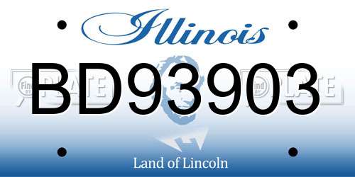 BD93903 Illinois License Plate