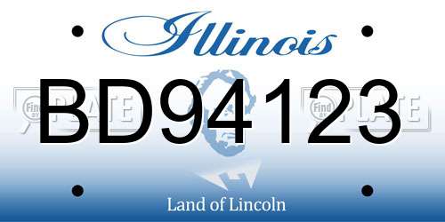 BD94123 Illinois License Plate