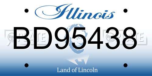 BD95438 Illinois License Plate