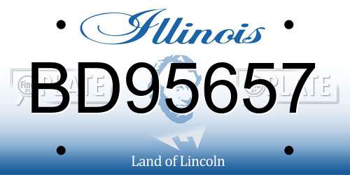 BD95657 Illinois License Plate