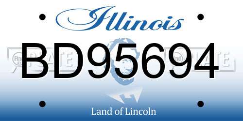 BD95694 Illinois License Plate