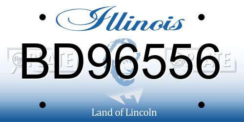 BD96556 Illinois License Plate